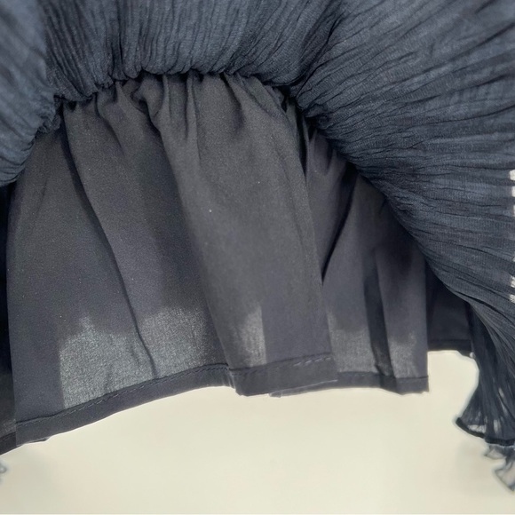 Boutique Navy Blue Wrapover Surplice Blouse - Picture 7 of 10